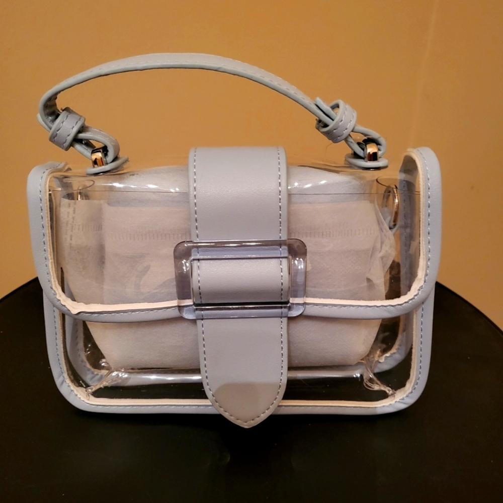 Diophy Buckle Accent Clear Transparent 2in1 Shoulder Satchel Bag